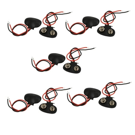 

10 Pcs 11.5cm Long Cable T Type Wired 9V Batteries Clip Connector Holder