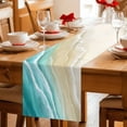 thumbnail image 5 of Turquoise Beach Coastal Table Runner 48 Inches, Summer Ocean Nautical Seaside Bed Runner Dresser Scarves Tabletop for Indoor Outdoor Parties/Ceremony/Banquet, 13" x 48", 5 of 8