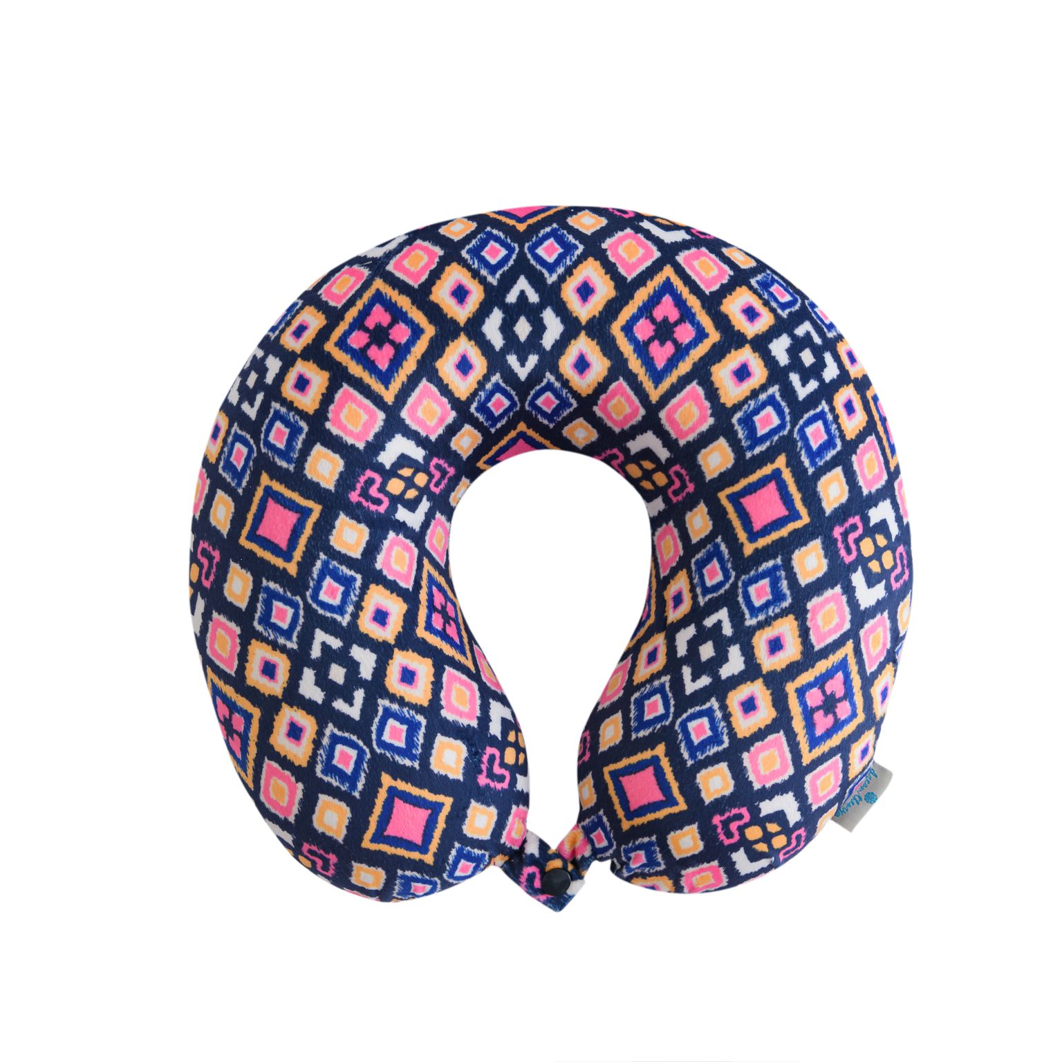Dream Theory® 2-Piece Travel Set - Memory Foam Travel Neck Pillow and Eye Mask, Tribal Diamonds