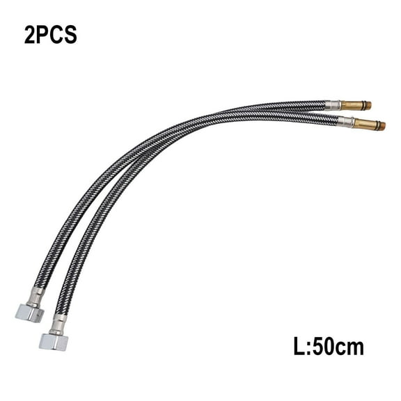 RichLink 2Pcs Braided Tube Pipe G1/2'' Flexible Cold/Hot Mixer Faucet Water Supply Pipe