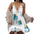 thumbnail image 1 of Vestido de encaje calado con cuello en V y estampado Floral sin mangas suelto de verano para mujer a la moda Fridja  hj688, 1 of 6