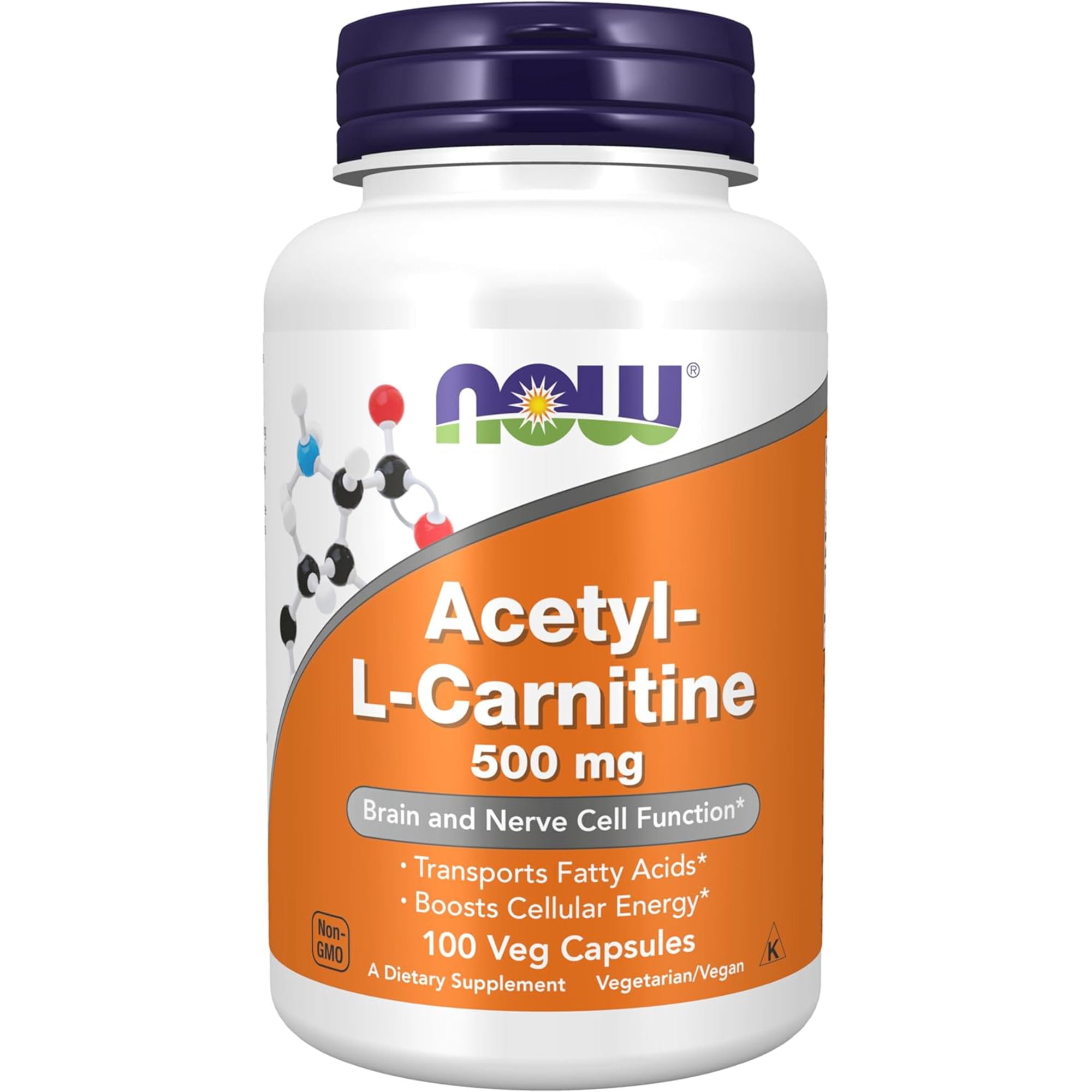 ナウフーズ アセチル L-カルニチン ベジカプセル 500mg 100粒 NOW Foods ACETYL L-CARN 100 VCAPS サプリメント 健康補助食品 燃焼サポート