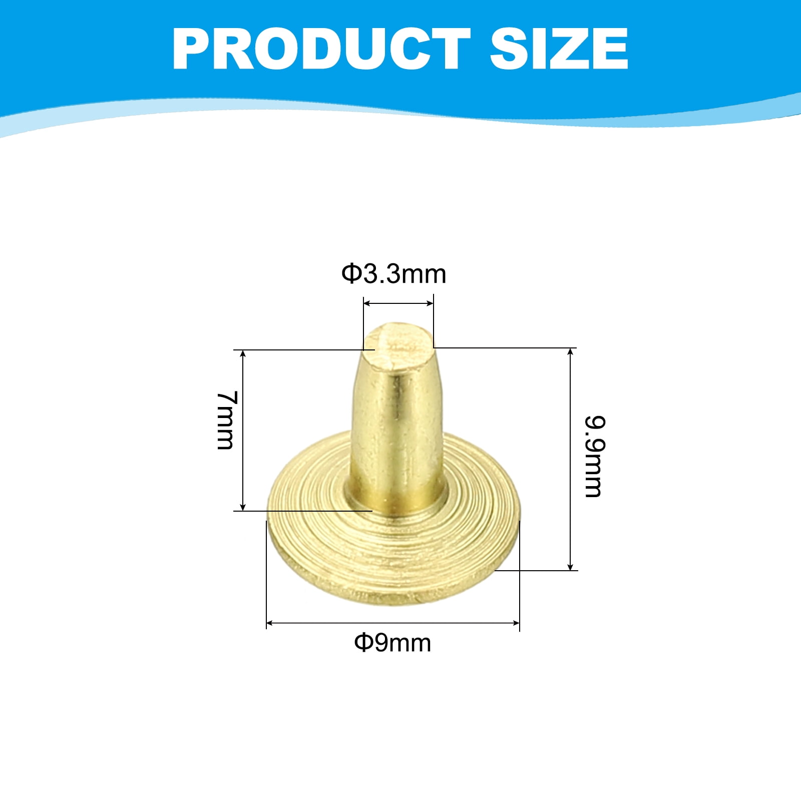9x3.3x7mm Studs for Clothing, 100 Sets Spikes for Clothes Studs and Spikes Leather Rivets Burrs Brass Fastener Metal Screw Posts for Leather Jacket Crafting Crafts Fabric