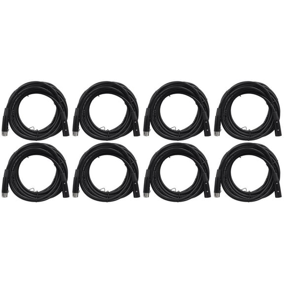 8 Rockville RDX5M25 25' 5-Pin Male-Female DMX Lighting Cables 100% Copper