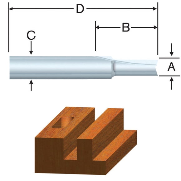 Router Bit Vermont American de 1/2 pulgada 2 ranuras con punta de carburo