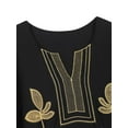 thumbnail image 6 of Black Kaftan Embroidered Dress Plus Size Short Sleeve Beachwear Nomadic Summer Outwear mumu Loungewear Comfortable Nightgown Lightweight Vacation Clothing, 6 of 10