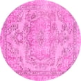 thumbnail image 1 of Ahgly Company Indoor Round Abstract Pink Modern Area Rugs, 3' Round, 1 of 4