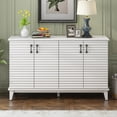thumbnail image 5 of Vastcury 60" Retro 4 Door Storage Sideboard Cabinet, Buffet with Metal Handles for Kitchen, Living Room, Dining Room, Antique White, 5 of 8