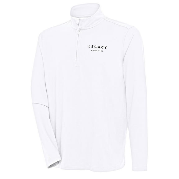 Men's Antigua White LEGACY Motor Club Hunk Quarter-Zip Pullover Top