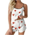 thumbnail image 2 of Censtreet Womens Cami Pajama Sets Soft Shorts Sleepwear Printed Set Camisole 2 Piece Cami Shorts Pj Nightwear, 2 of 5