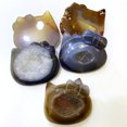 thumbnail image 1 of Artesanía de cristal de ágata Natural tallada a mano, estatua de Hello Kitty de ágata geoda Druzy para decorar, 1 of 4