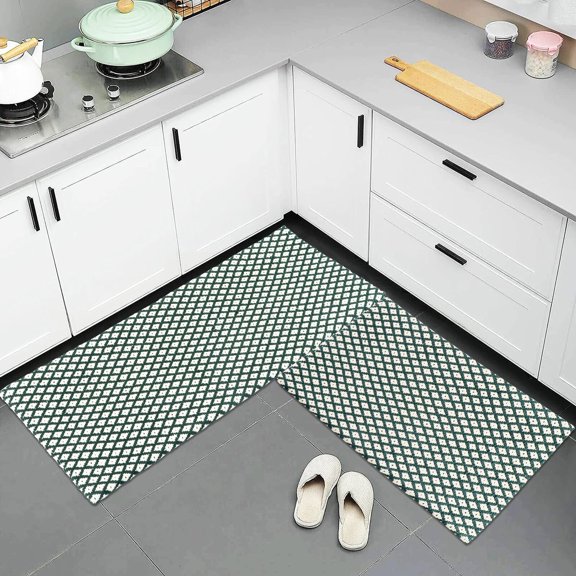 Luxurious Woven Cotton Thick Anti Fatigue Cushioned Kitchen Mat and Runner Set – 18" x 30" | 18" x 48"