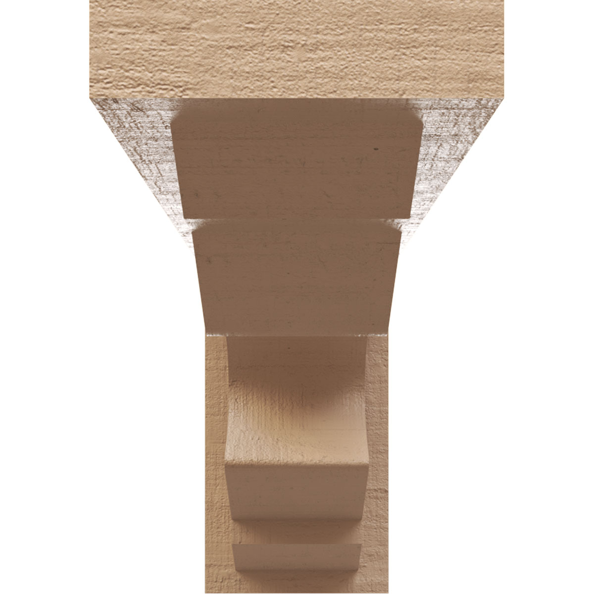 3"W x 18"D x 6"H Thin Sheridan Rough Cedar Woodgrain TimberThane Corbel, Primed Tan