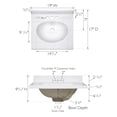 thumbnail image 2 of Pemberly Row 19" Cultured Marble Single Bowl Vanity Top in Solid White, 2 of 8