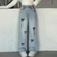 thumbnail image 3 of Kids Girls' Fashion Jeans High Waist Wide Leg Baggy Pants Girl Clothes Girls Clothes, 3 of 8