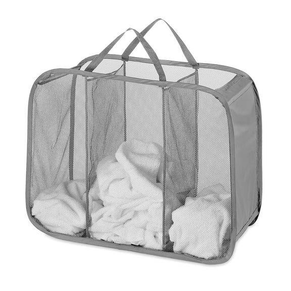 Whitmor Polyester Mesh Pop & Fold Laundry Sorter - Paloma Gray - for Adults