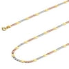 Wellingsale 14k Tri 3 Color Gold Polished Solid 3.2mm Stamped Figaro Chain Necklace with Spring Ring Clasp - 22"