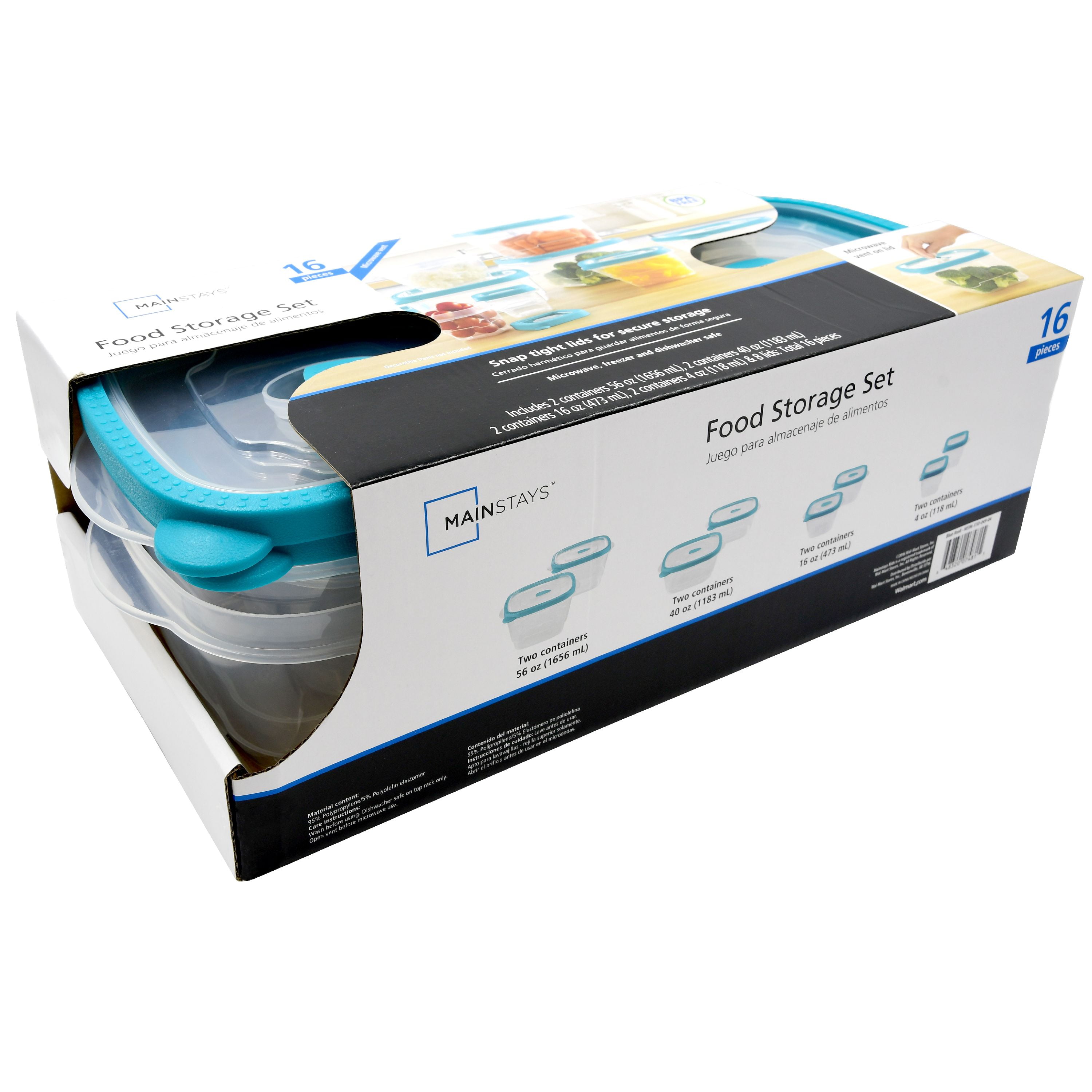Mainstays 16pc Food Storage Set