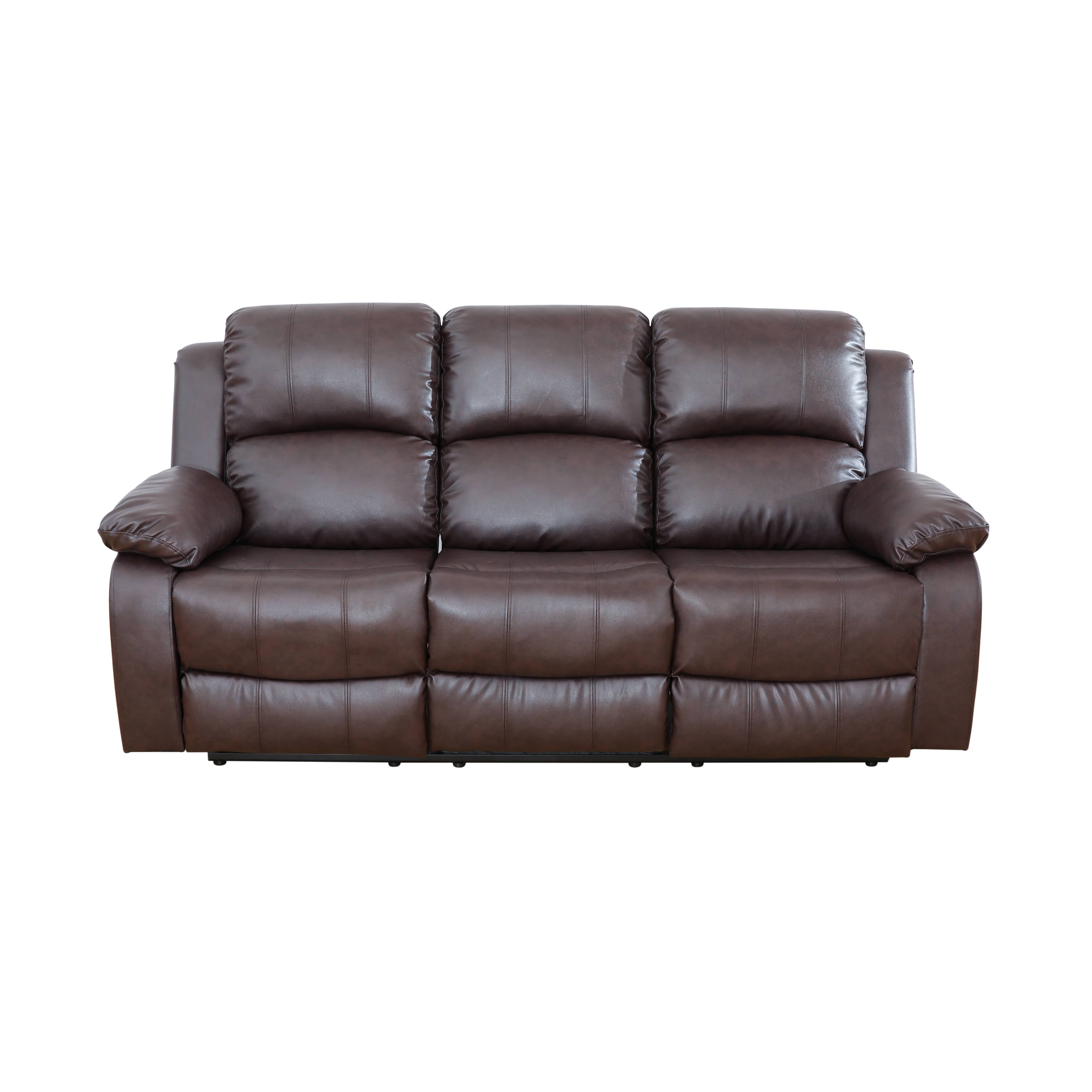 MAYEERTY 78.5" Modern Semi PU PVC Loveseat - Business Function Sofa for Living Room, Brown
