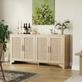 thumbnail image 3 of 4-Door Rattan Sideboard Cabinet, Boho Buffet Console Table for Dining Room, Kitchen & Entryway, 3 of 7