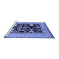 thumbnail image 2 of Ahgly Company Machine Washable Indoor Round Oriental Blue Industrial Area Rugs, 5' Round, 2 of 4