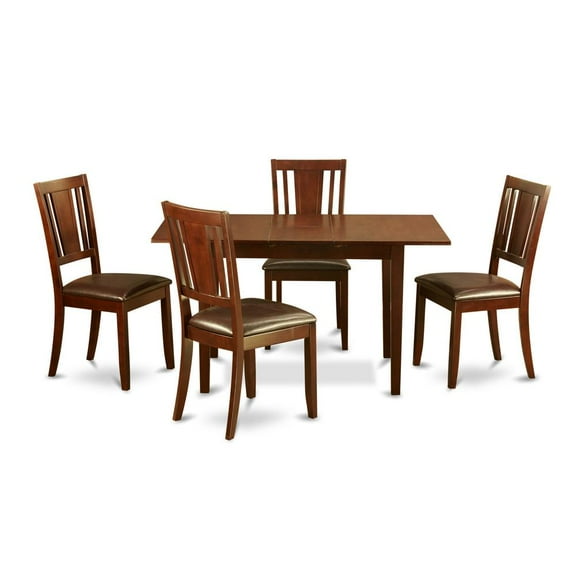 East West Furniture 5 Pc Small dinette set - Table with Leaf and 4 Kitchen Chairs