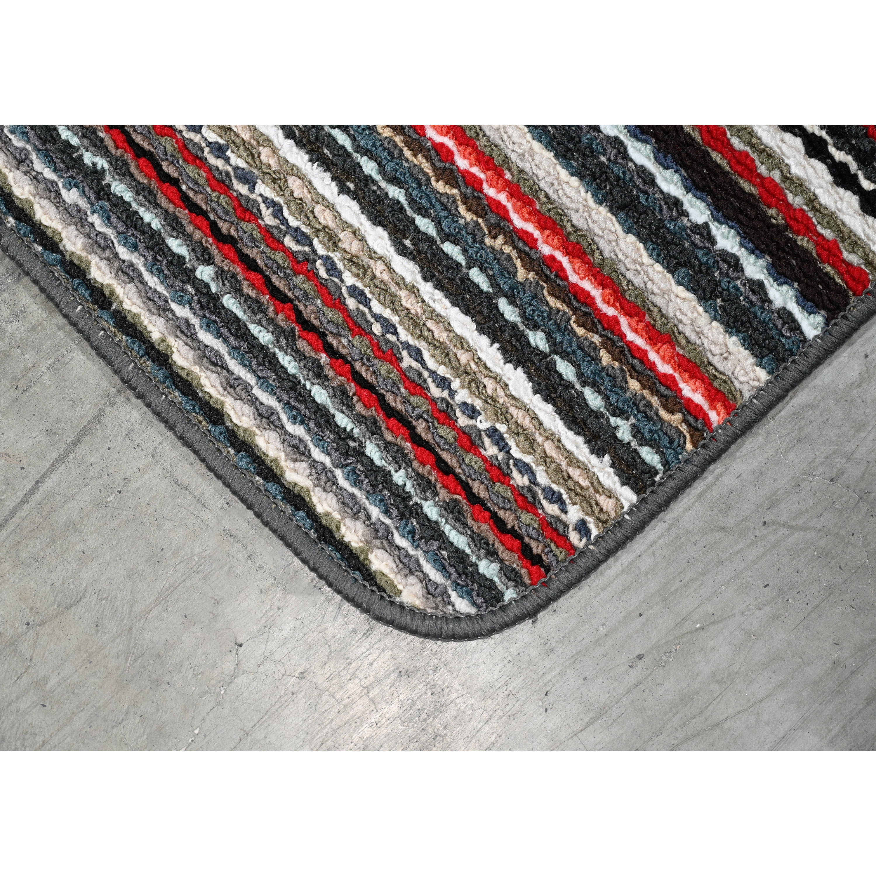 Mainstays Carnival Stripe Polypropylene Assorted Multi Colors Indoor Area Rug, 18" x 30"