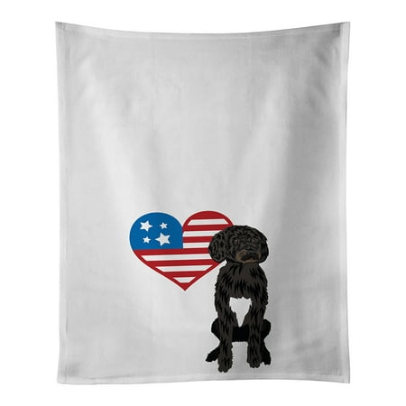 

Doodle Black and White #2 Patriotic White Kitchen Towel Set of 2 19 in x 28 in