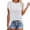 White, variant on Zoeecloth Summer T Shirts Tops for Women Casual Round Neck Shirts Short Sleeve Tops Female Loose Fit Tees S-XXL