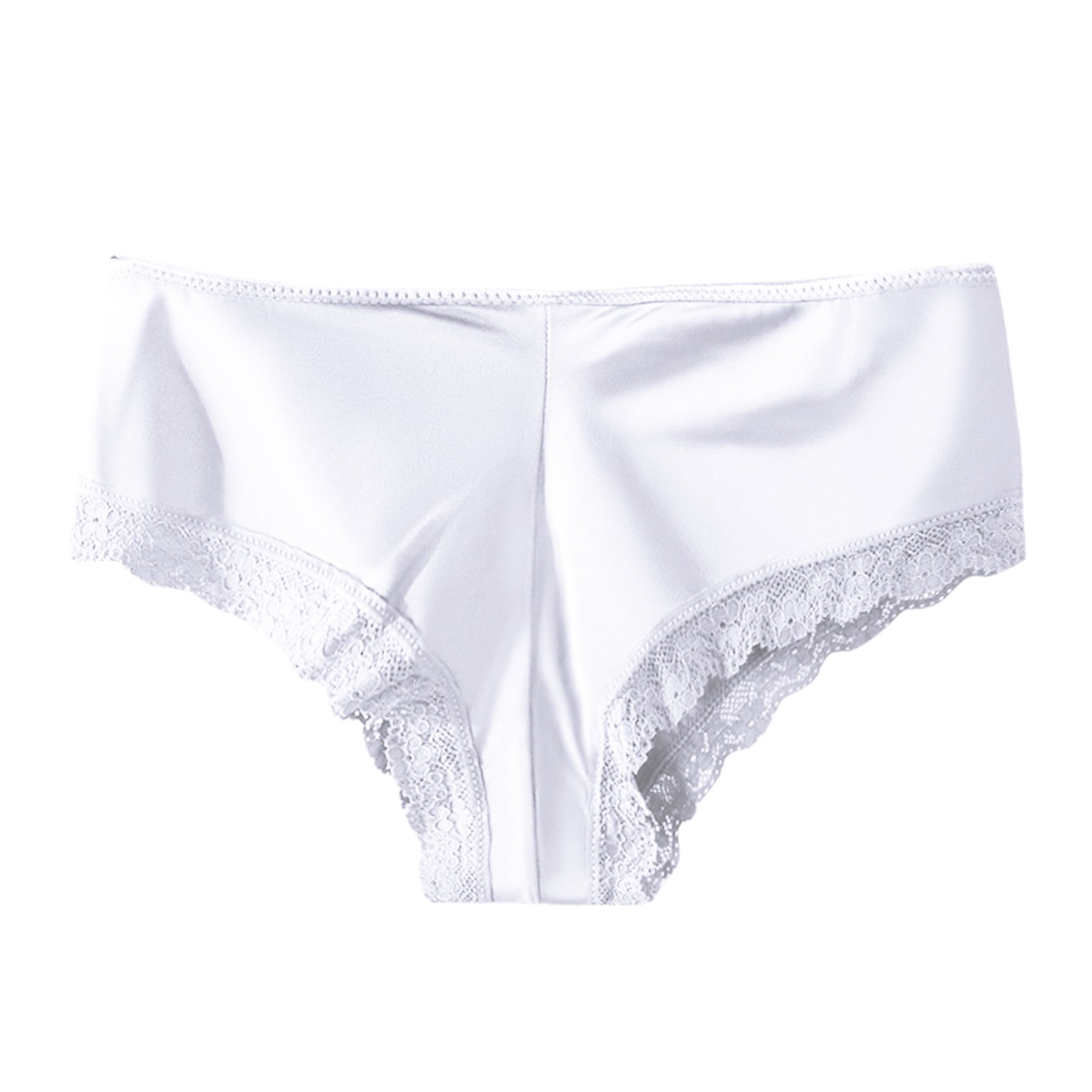 Tummy Control Underwear Cotton Lace Soft Stretch Full Cheeky Hipster White L
