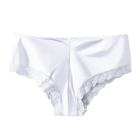 Riforla Briefs for Women Womens Underwear Cotton Bikini Panties Lace Soft Hipster Panty Ladies Stretch Full Briefs Women Panties White L