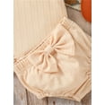 thumbnail image 6 of Suealasg Baby Girls Summer Outfits Short Sleeve Ruffle Romper +Elastic Waist Bow Shorts + Hairband Sets 3M 6M 9M 12M 18M Infant Newborn 3pcs Clothes, 6 of 7
