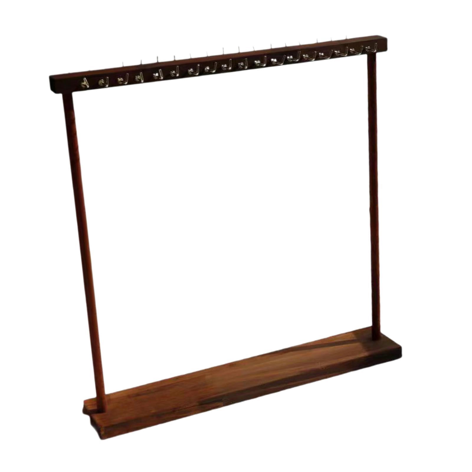 Segolike Necklace Display Holder Bracelet Hanging Organizer Wooden DIY Assembly Jewelry Organizer for Bangles Bedroom Watch Countertop walnut color