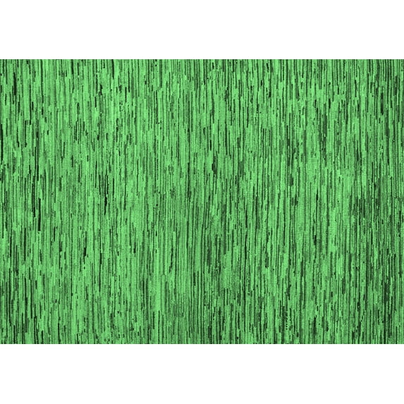 Ahgly Company Indoor Rectangle Abstract Emerald Green Modern Area Rugs, 8' x 12'
