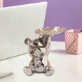 thumbnail image 1 of Bandeja de almacenamiento con figura de oso, organizador de escritorio, caja de almacenamiento, escultura de oso de cerámica, llavero para decoración Plata Macarena Estatua de estatuilla, 1 of 8