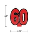 thumbnail image 2 of Party Central Pack of 6 Fire Engine Red and Black Bold Glitter Molded Numeral "60" Party Candles, 2 of 2