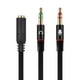 thumbnail image 4 of Divisor de auriculares de ordenador de 3,5 mm hembra a 2 pares de 3,5 mm macho auriculares micrófono audio Y Splitter Smartphone auriculares al adaptador de PC, 4 of 4