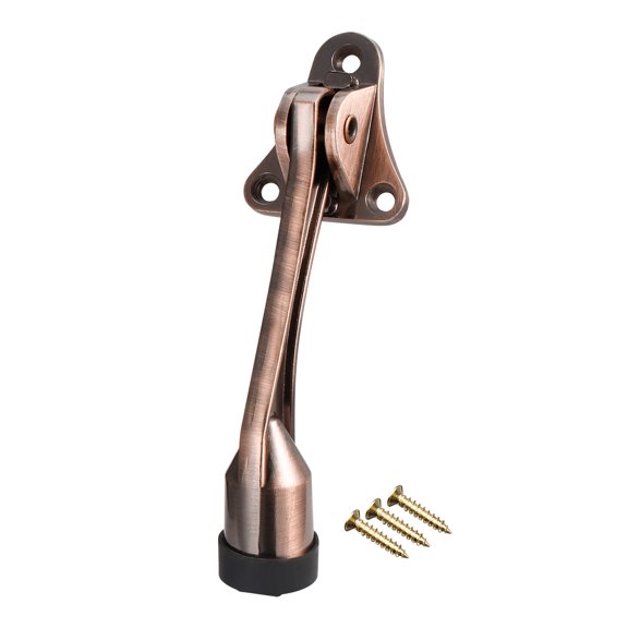 Unique Bargains 5.3 inch Zinc Alloy Easy-Step Door Stop Kick Down Lock Holder Copper Tone
