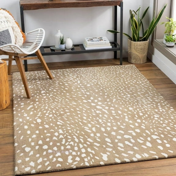 Avyay Rugs Antelope Cheetah Hand-Tufted Wool Runner Rug – Contemporary Animal Print Carpet, Plush Hallway or Entryway Accent – 2.6x8