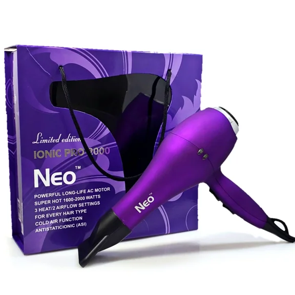 The Neo Choice Ionic Pro 2000W Hair Dryer Quiet and long-lasting AC motor (Metallic Purple)
