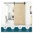 thumbnail image 3 of 5FT-10FT Rustic Black Classic Rail Sliding Barn Door Kit Hardware Barn Wood Door Sliding Track Kit Wheel Track System ,Easy to Carry, 3 of 6