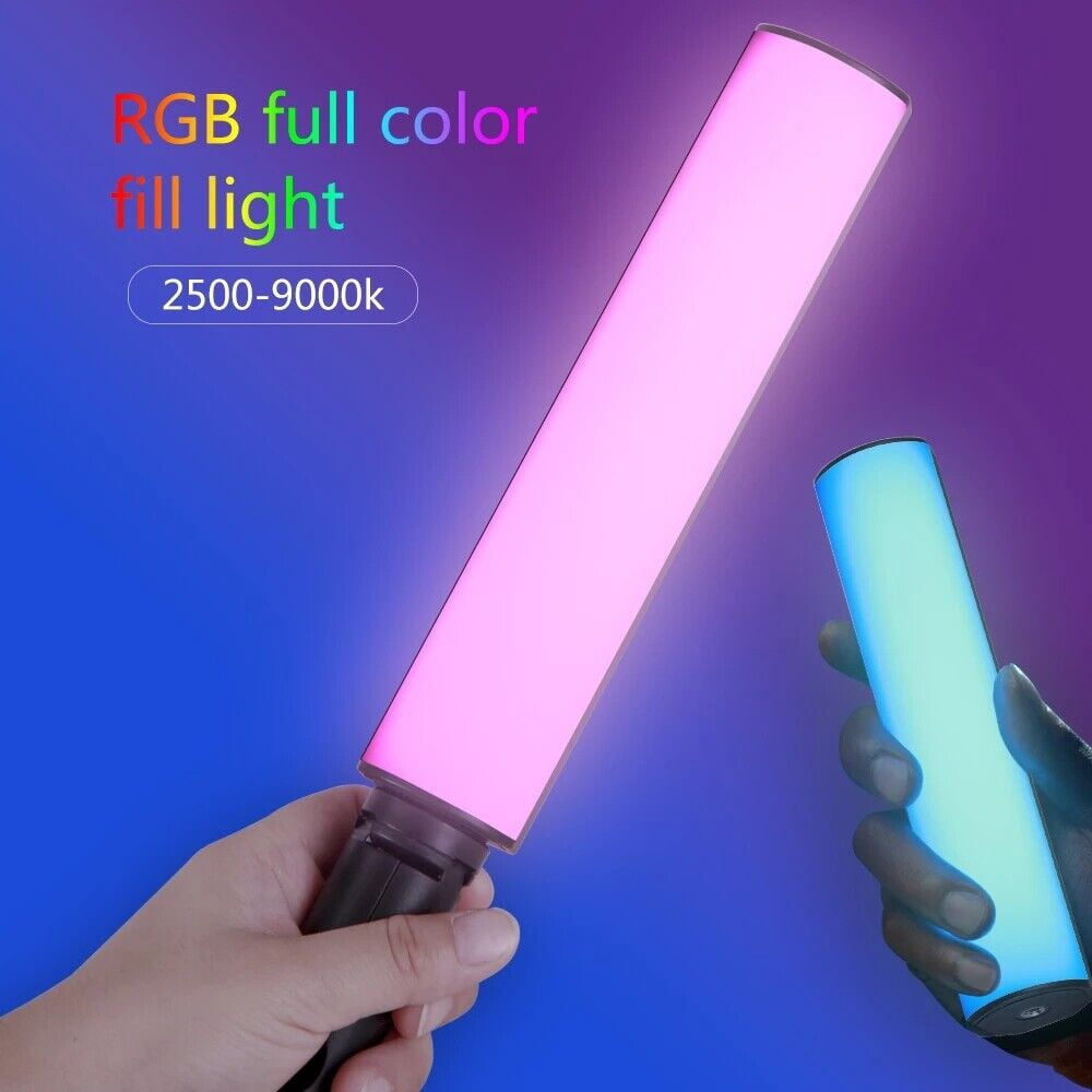 Portable W200RGB Tube Light Fill Light Magnetic LED Video Light 2500K-9000K Lamp Rechargeable 3000mAh Tripod