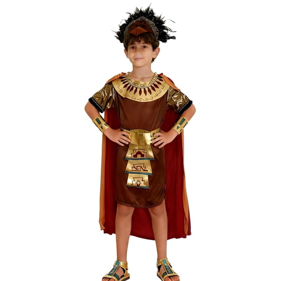 GFSDOI Boys Roman Soldier Costume Kids Egyptian Prince Costume Brave Medievel Gladiator Halloween Cosplay, L