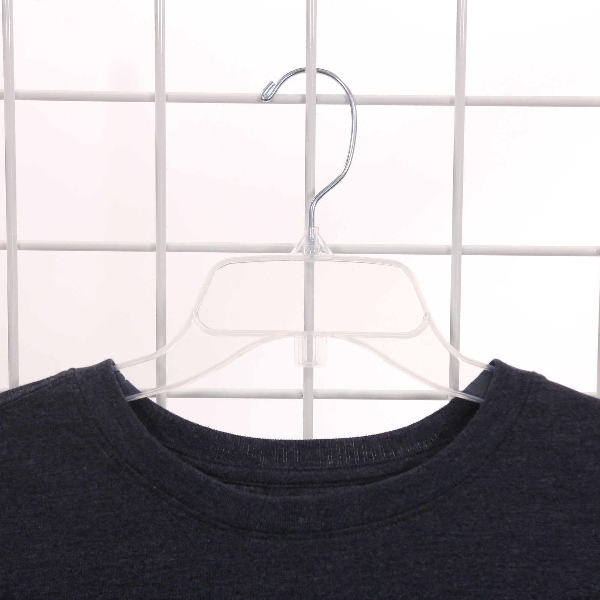 17 inch Break-Resistant Clear Plastic Dress Hangers - Case of 100 - Durable Clear Plastic Hangers - Plastic Clothes Hangers for Retail  Thrift Stores  Boutiques  Home Closets - Dress and Shirt Hangers