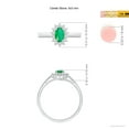 thumbnail image 5 of Angara Natural 0.2 Ct. Emerald with Diamond Halo Ring in 14K White Gold for Women (Ring Size: 11.5), 5 of 10