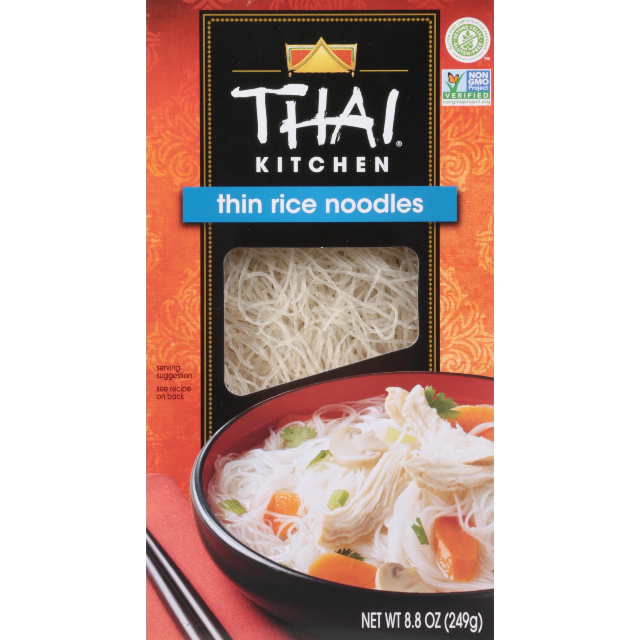(6 pack) Thai Kitchen Gluten Free Thin Rice Noodles, 8.8 oz Box
