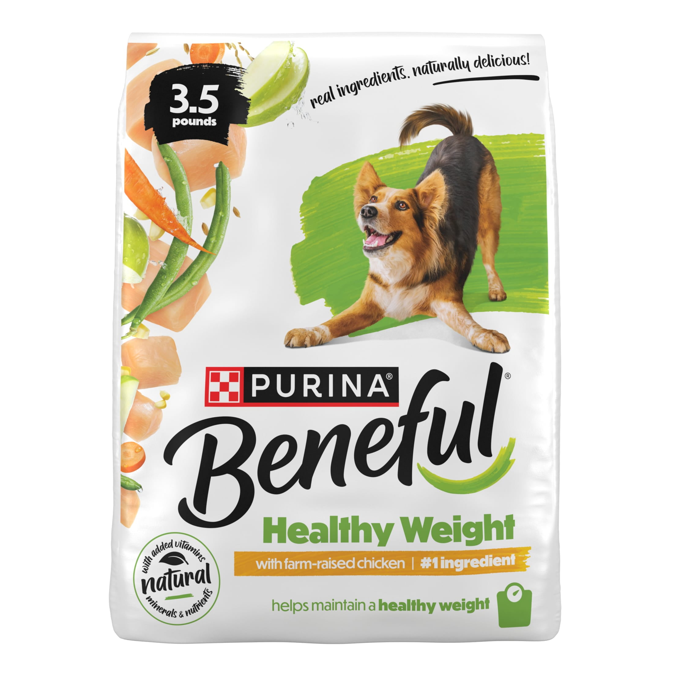 (4 pack) Purina Beneful Healthy Weight with Farm-Raised Chicken Natural Dog Food Dry Formula with Added Vitamins, Minerals and Nutrients, 3.5 lb Bag