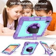 thumbnail image 6 of Dteck Heavy Duty for iPad 10th Generation Case with Screen Protector Film, 2022 iPad 10.9 inch Case with Crossbody Shoulder/Hand Strap Rotatable Stand, Hybrid Shockproof Rugged Shell,Purple+Mint, 6 of 7