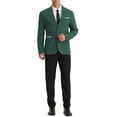 thumbnail image 2 of BLAZER DE PATRÓN A CUADROS PARA HOMBRES INSPIRE CHIC, AJUSTE SLIM, CHAQUETA DEPORTIVA CASUAL, TAMAÑO S, VERDE OSCURO, 2 of 6