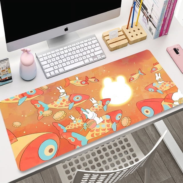 Kawaii Mouse Pad Gamer Large Cute Mousepad Summer Keyboard Computer Personality Pink Anime Carpet Rubber XL Laptop Desk Mat yening
